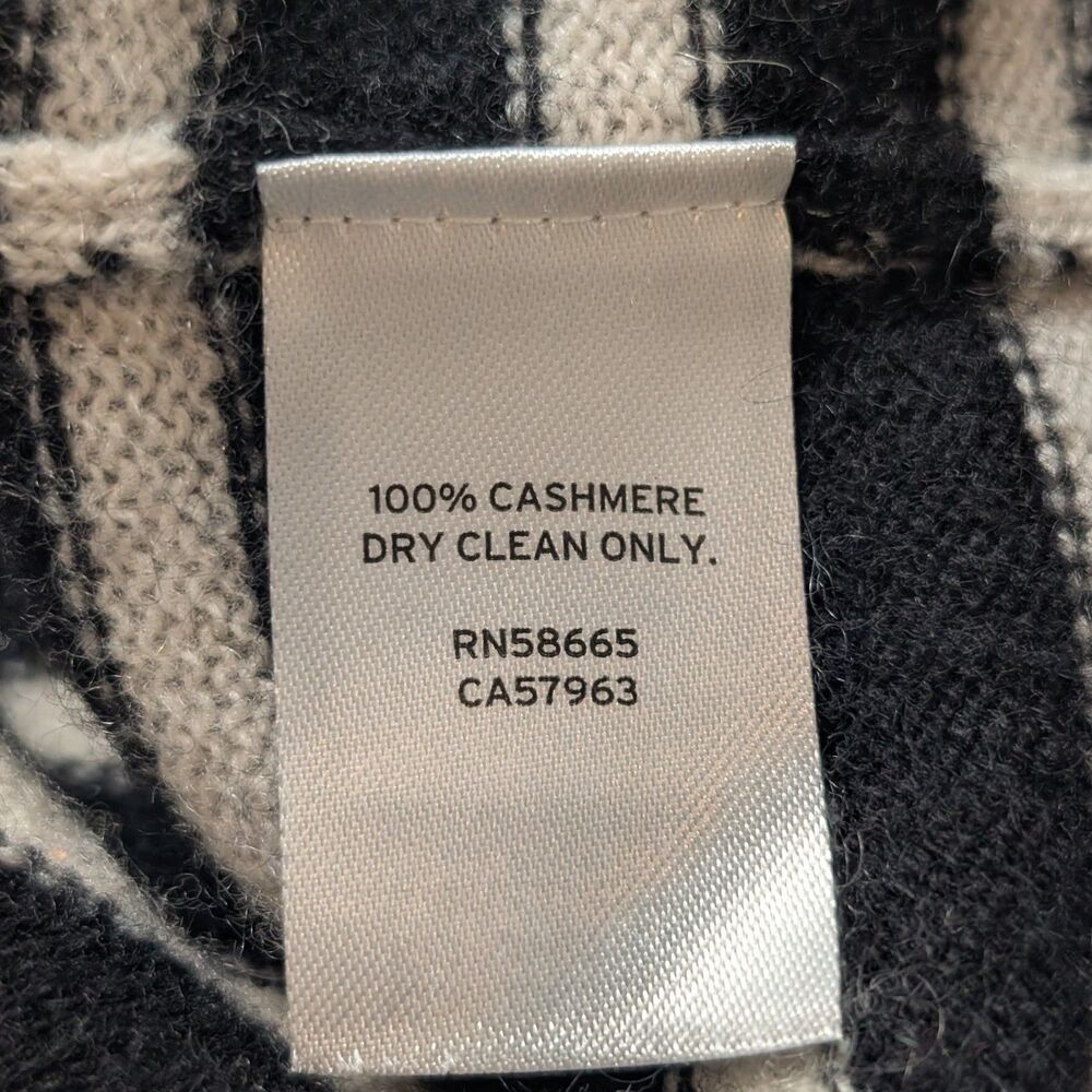 Nordstrom Size XS Cashmere Sweater Breton Stripes Nautical Parisian Chic Luxury - Picture 8 of 10